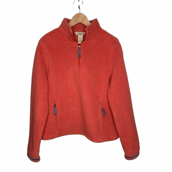 Ll bean Womens High-Pile Fleece 1/2 zip pullover L - Picture 1 of 3